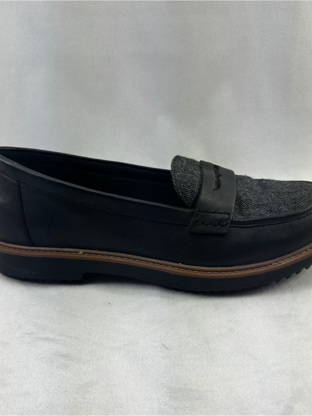 Clarks Collection Loafers Cushion Soft Wool Leather Preppy Penny 8.5 Womens - Picture 7 of 9